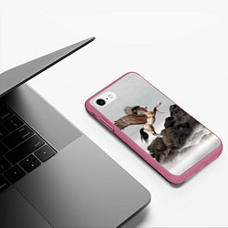 Чехол iPhone 7/8 матовый Sea Fog Horse, цвет: 3D-малиновый — фото 2
