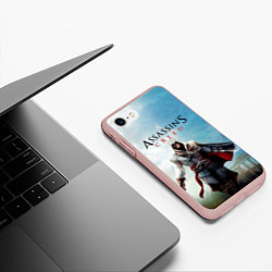 Чехол iPhone 7/8 матовый Assassins Creed, цвет: 3D-светло-розовый — фото 2