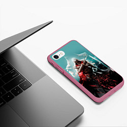 Чехол iPhone 7/8 матовый Assassins Creed, цвет: 3D-малиновый — фото 2