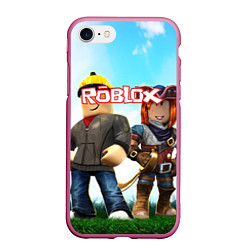 Чехол iPhone 7/8 матовый ROBLOX, цвет: 3D-малиновый