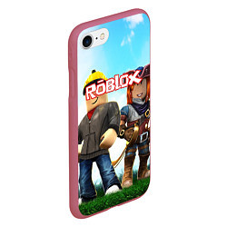 Чехол iPhone 7/8 матовый ROBLOX, цвет: 3D-малиновый — фото 2