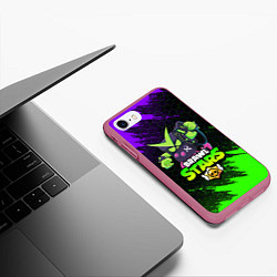 Чехол iPhone 7/8 матовый BRAWL STARS VIRUS 8-BIT, цвет: 3D-малиновый — фото 2