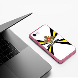 Чехол iPhone 7/8 матовый Войска связи, цвет: 3D-малиновый — фото 2