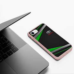 Чехол iPhone 7/8 матовый TOYOTA, цвет: 3D-светло-розовый — фото 2