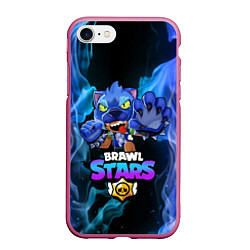 Чехол iPhone 7/8 матовый Brawl Stars LEON, цвет: 3D-малиновый