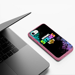 Чехол iPhone 7/8 матовый Brawl Stars, цвет: 3D-малиновый — фото 2
