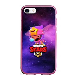 Чехол iPhone 7/8 матовый BRAWL STARS SANDY, цвет: 3D-малиновый