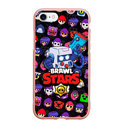 Чехол iPhone 7/8 матовый BRAWL STARS 8-BIT, цвет: 3D-светло-розовый