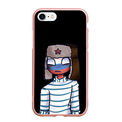 Чехол iPhone 7/8 матовый CountryHumans - Россия, цвет: 3D-светло-розовый