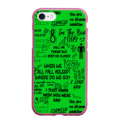 Чехол iPhone 7/8 матовый GREEN BILLIE EILISH, цвет: 3D-малиновый
