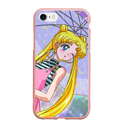 Чехол iPhone 7/8 матовый Sailor Moon, цвет: 3D-светло-розовый
