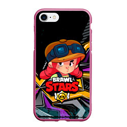 Чехол iPhone 7/8 матовый Jessie brawl stars, цвет: 3D-малиновый