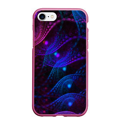 Чехол iPhone 7/8 матовый NEON FRACTAL, цвет: 3D-малиновый