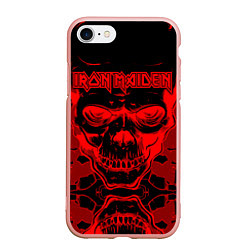 Чехол iPhone 7/8 матовый Iron Maiden, цвет: 3D-светло-розовый