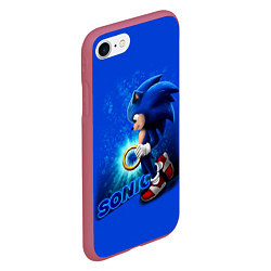 Чехол iPhone 7/8 матовый SONIC, цвет: 3D-малиновый — фото 2