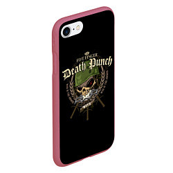 Чехол iPhone 7/8 матовый Five Finger Death Punch, цвет: 3D-малиновый — фото 2