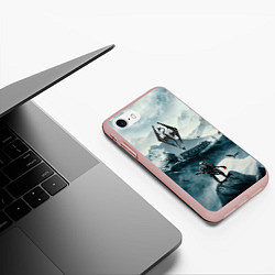 Чехол iPhone 7/8 матовый Skyrim Warrior, цвет: 3D-светло-розовый — фото 2