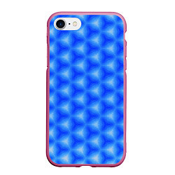 Чехол iPhone 7/8 матовый Синие соты, цвет: 3D-малиновый