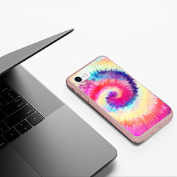 Чехол iPhone 7/8 матовый Tie Dye vortex, цвет: 3D-светло-розовый — фото 2