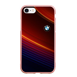 Чехол iPhone 7/8 матовый BMW, цвет: 3D-светло-розовый