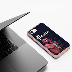 Чехол iPhone 7/8 матовый Dustin Poirier, цвет: 3D-светло-розовый — фото 2
