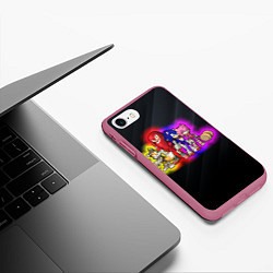 Чехол iPhone 7/8 матовый Соник и команда, цвет: 3D-малиновый — фото 2