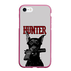 Чехол iPhone 7/8 матовый HUNTER, цвет: 3D-малиновый