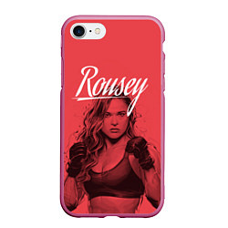 Чехол iPhone 7/8 матовый Ronda Rousey, цвет: 3D-малиновый