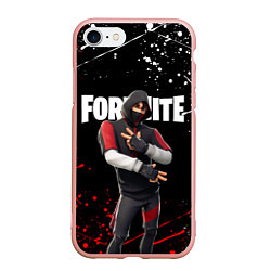 Чехол iPhone 7/8 матовый FORTNITE IKONIK, цвет: 3D-светло-розовый