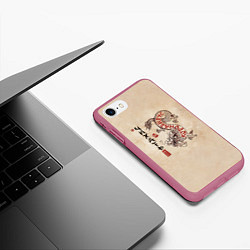 Чехол iPhone 7/8 матовый NCov Змей - Мне Чихать, цвет: 3D-малиновый — фото 2