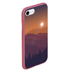 Чехол iPhone 7/8 матовый Горы, цвет: 3D-малиновый — фото 2