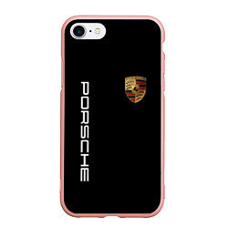 Чехол iPhone 7/8 матовый PORSCHE, цвет: 3D-светло-розовый