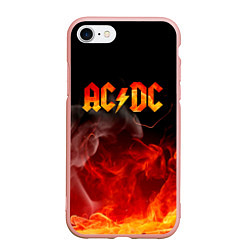 Чехол iPhone 7/8 матовый ACDC, цвет: 3D-светло-розовый