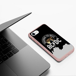 Чехол iPhone 7/8 матовый ACDC, цвет: 3D-светло-розовый — фото 2