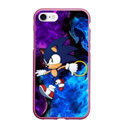 Чехол iPhone 7/8 матовый SONIC, цвет: 3D-малиновый