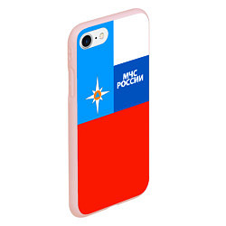 Чехол iPhone 7/8 матовый Флаг МЧС России, цвет: 3D-светло-розовый — фото 2