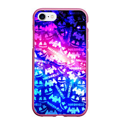 Чехол iPhone 7/8 матовый MARSMELLO, цвет: 3D-малиновый