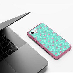 Чехол iPhone 7/8 матовый Flamingo, цвет: 3D-малиновый — фото 2