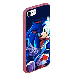 Чехол iPhone 7/8 матовый Sonic, цвет: 3D-малиновый — фото 2