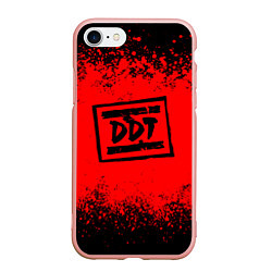 Чехол iPhone 7/8 матовый ДДТ Лого, цвет: 3D-светло-розовый