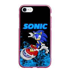 Чехол iPhone 7/8 матовый Sonic, цвет: 3D-малиновый