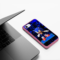 Чехол iPhone 7/8 матовый Sonic, цвет: 3D-малиновый — фото 2