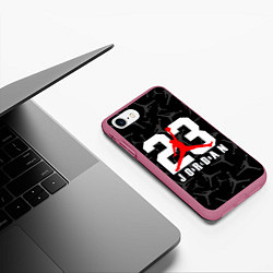 Чехол iPhone 7/8 матовый MICHAEL JORDAN, цвет: 3D-малиновый — фото 2