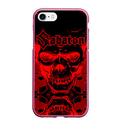 Чехол iPhone 7/8 матовый SABATON, цвет: 3D-малиновый