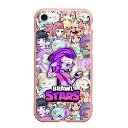 Чехол iPhone 7/8 матовый BrawlStars Girls Oko, цвет: 3D-светло-розовый