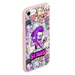 Чехол iPhone 7/8 матовый BrawlStars Girls Oko, цвет: 3D-светло-розовый — фото 2