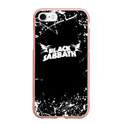 Чехол iPhone 7/8 матовый Black Sabbath, цвет: 3D-светло-розовый