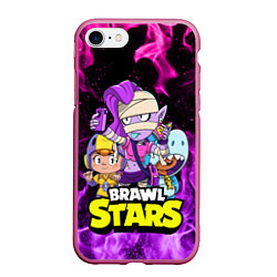 Чехол iPhone 7/8 матовый BRAWL STARS EMZ, цвет: 3D-малиновый