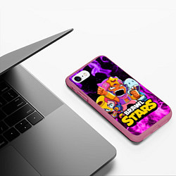 Чехол iPhone 7/8 матовый BRAWL STARS SANDY, цвет: 3D-малиновый — фото 2