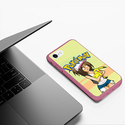 Чехол iPhone 7/8 матовый POKEMON, цвет: 3D-малиновый — фото 2